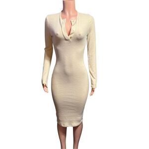 Pretty little things long sleeve sweater dress brushed rib midi dress 8/M